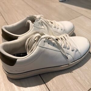 White and Taupe Men's Sneakers
